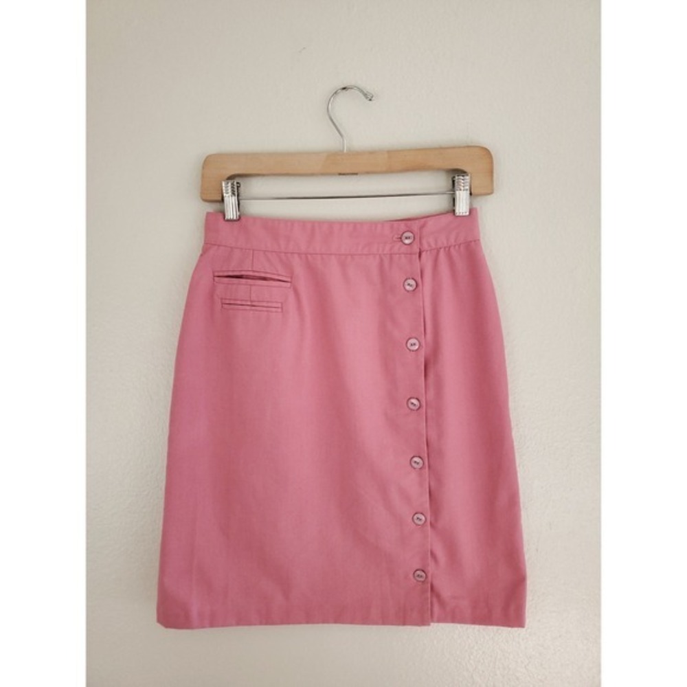 Vintage pink skirt City Girl barbiecore pencil button high waist pastel Mod M